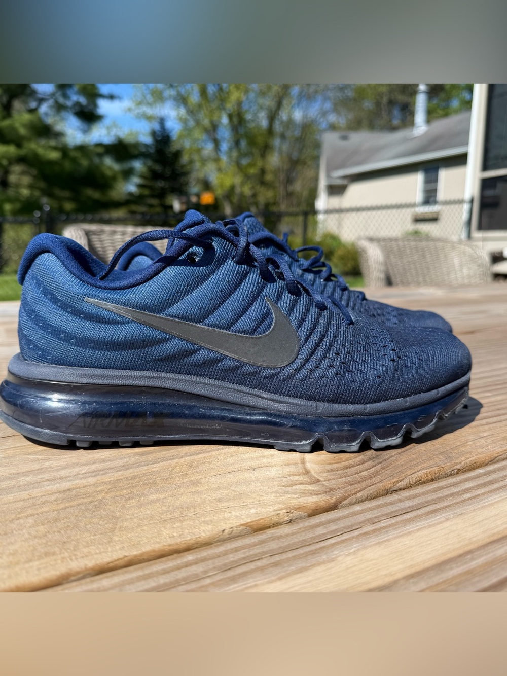 Nike Air Max 2017 Midnight Navy Black Men’s Running Sneakers Size 9.5